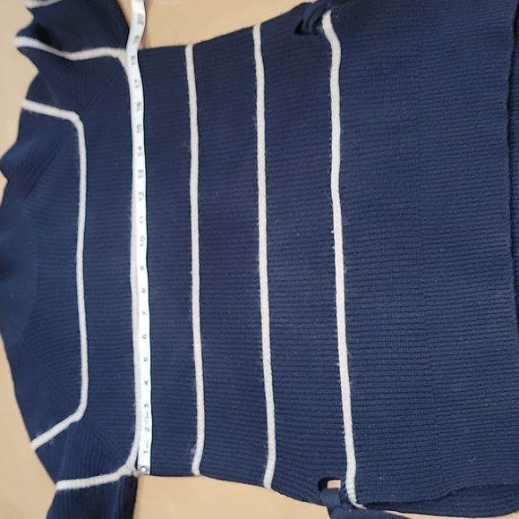 Rebecca Taylor Size Unknown Blue White Striped Turtleneck Sweater w/ Side Ties - Picture 10 of 14